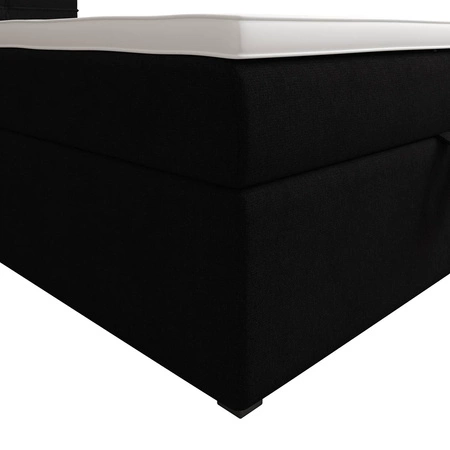 Boxspringbett Fresno 120x200 schwarz im modernen skandinavischen Stil mit gepolstertem Kopfteil Bett mit Staukasten