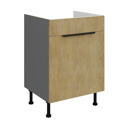 Küchenmöbel Set Corsico 260 cm elegante Küchenschränke in trendigen und natürlichen Farben Metallkantengriffe