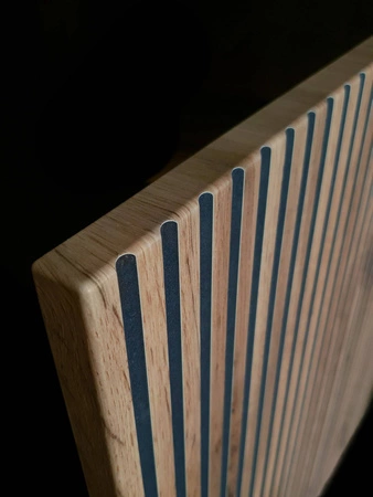 Vitrine Amma 104 cm schwarz / eiche wotan mit schublade moderne form stilvolle wohnzimmerausführung push to open system