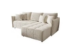 Ecksofa mit Schlaffunktion Oroso beige rechte Ecke weicher Samtstoff mit hydrophober Beschichtung Bettzeugbehälter