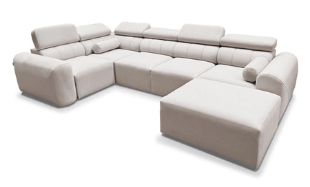 Ecksofa mit Schlaffunktion Cantare IV Lachsfarbe rechts Sorgfältig verarbeitetes Ecksofa für den Wohnbereich bietet Komfort und Bequemlichkeit