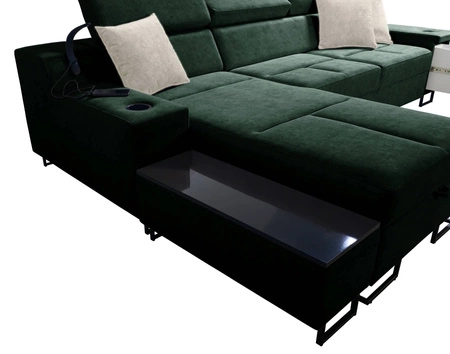 Ecksofa mit Schlaffunktion Alcamo grau Esche / weiß links elegantes Ecksofa mit einer praktischen Schublade in der Seite des Möbels