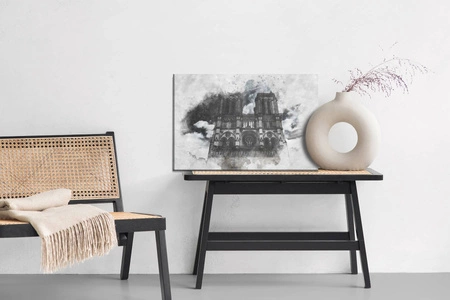 Leinwandbild Kathedrale Notre Dame 100x70 cm zeitlose Dekoration jedes Interieurs Gemälde in leuchtenden Farben hochwertige Verarbeitung