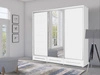 Schiebeschrank Hajfa 255 cm weiß modernes Design Kleiderschrank mit Spiegel Korpus aus 22mm starker Platte