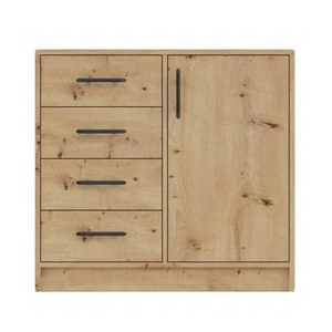 Kommode Caspe 90 cm Eiche handwerklich modernes Möbeldesign Kommodenkante mit speziellem ABS-Furnier bearbeitet