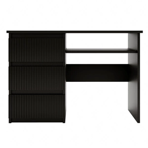 Schreibtisch mit Schubladen Flexi 110 cm schwarz vielseitiger Schreibtisch mit der Möglichkeit, Schubladen auf beiden Seiten zu installieren dekorative geriffelte Fronten