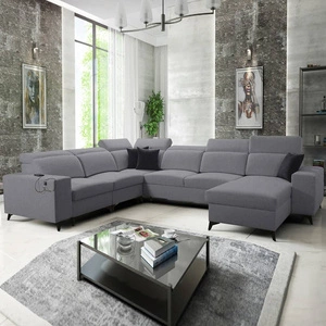 Ecksofa mit Schlaffunktion Kelly Sleek VIII grau rechtes Stilvolles Ecksofa für Wohnzimmer bietet Komfort beim Entspannen