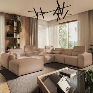 Rohová pohovka s funkcí spaní Cantare VIII Lachsfarbe links geschmackvolles Ecksofa mit verstellbaren Kopfstützen Bettzeugcontainer