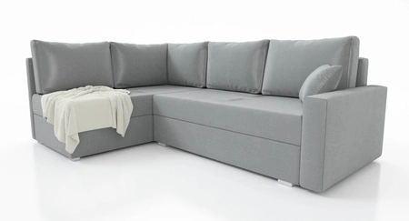 Ecksofa mit Schlaffunktion Nofi hellgrau links modernes Design eine schlichte und stilvolle Einheit, die in jede Einrichtung passt