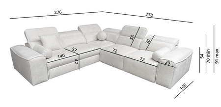 Ecksofa mit Schlaffunktion Viano III patina rechte Seite stilvolles Ecksofa mit Bettzeugcontainern perfekt für moderne Interieurs