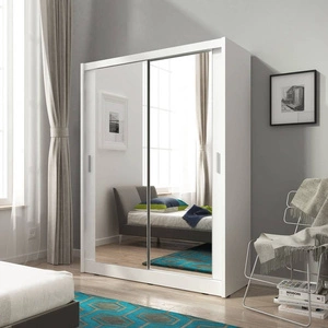 Schiebeschrank Miko II 150 cm weiß moderne Garderobe ideal für eine Schlafzimmergarderobe oder Flur