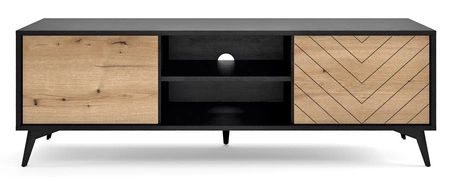 TV-Schrank Gusto 154 cm Schwarz / Eiche Evoke Funktionales und ideales Möbelstück für moderne klassische und skandinavische Innenräume