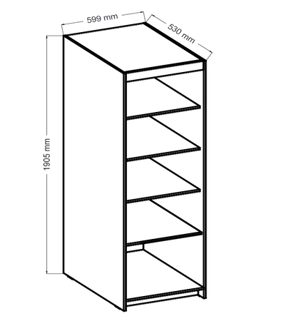 Rene 60 cm Kleiderschrank Eiche lefkas modernes Design und ABS Einfassung ideal Kleiderschrank für Schlafzimmer geräumige Schubladen