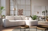 Ecksofa mit Schlaffunktion Arbon creme rechte Ecke modernes Design mit markanter Form weicher Stoff