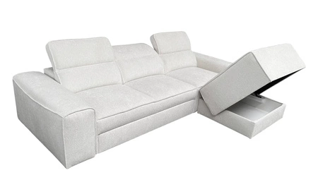 Ecksofa mit Schlaffunktion Viano patina rechte Seite stilvolles Ecksofa mit interessanter Form verstellbare Kopfstützen Zierkissen