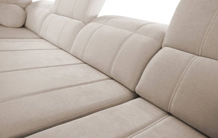 Ecksofa mit Schlaffunktion Cetara XII grau linksseitig stilvolles Design komfortable Schiebelehnen zwei Bettkästen