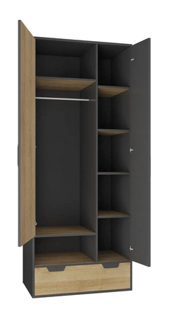 Nano 2 graphit / Eiche riviera Kindermöbel-Set ideal für ein trendiges Jugendzimmer