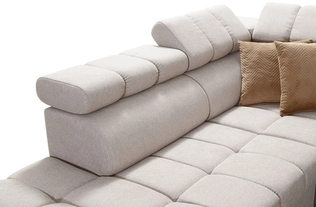 Ecksofa mit Schlaffunktion Bolmso IX senf links bequemes Ecksofa für Wohnzimmer mit Schublade Bettzeug Container stilvolles Design