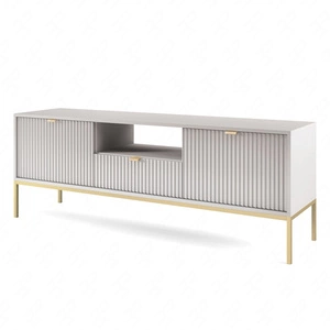 TV Schrank Lovro 154 cm modernes Design wird die Liebhaber von ausdrucksstarken Interieurs begeistern goldenen Metall-Accessoires