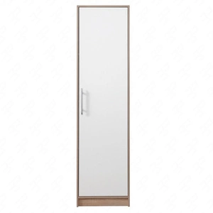 Kleiderschrank Caspe 50 cm hell sonoma Eiche / weiß modernes Design ABS-Finish und Aluminium-Griffe