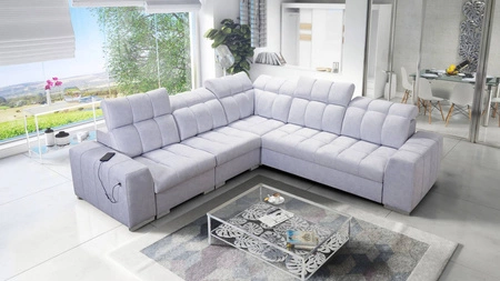Ecksofa mit Schlaffunktion Luigi III grau Esche links bequemes Ecksofa für das Wohnzimmer perfekt für die tägliche Entspannung
