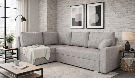 Ecksofa mit Schlaffunktion Nofi dunkelbeige links modernes Design ein schlichter und stilvoller Korpus, der in jede Einrichtung passt