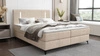 Boxspringbett Norco 140x200 beige stilvolles Bett mit Bettzeug Lagerung Beleuchtung im Kopfteil fügt eine einzigartige Note