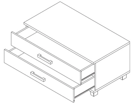 TV Schrank Maximus 100 cm Eiche hell sonoma mit Schubladen modernes Design und Schubladen auf Rollenführung