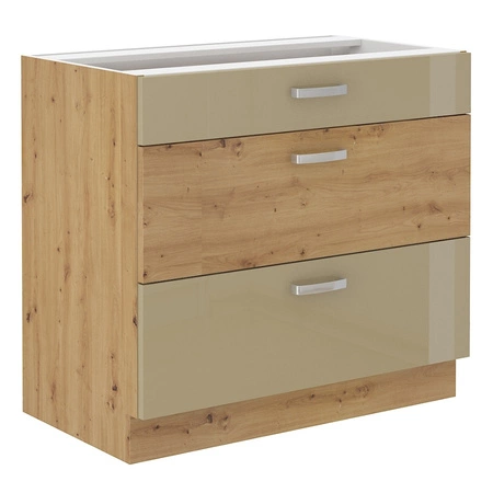 Küchenschrank mit Schubladen Arton 80 D 3S BB dampf-, hitze- und spritzwasserbeständiger Schrank