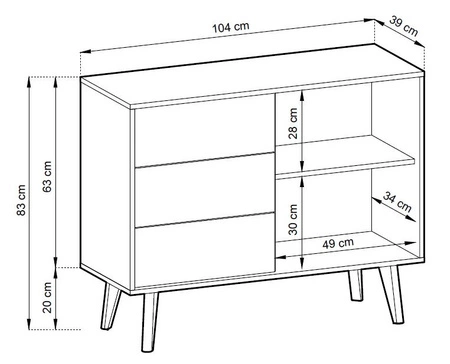 Möbelset Saipan Schwarz / Eiche Artisan Modernes Design funktionale Wohnzimmerwand für das Wohnzimmer oder den Tagesraum dekorative geriffelte Verzierung