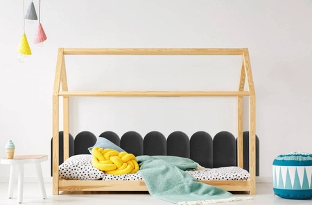 Polsterpaneel Wally 30x60 cm graphit stilvolles Wandpaneel Zaun Veloursstoff modisches Finish für jede Einrichtung