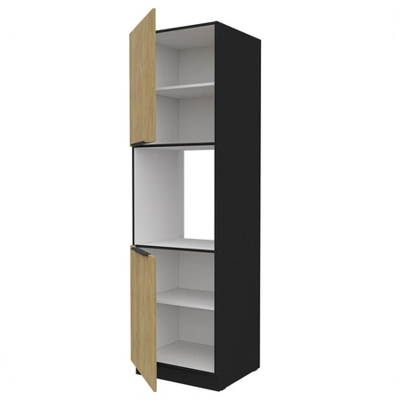 Küchenhochschrank für Einbaubackofen Crotone 60 DP-210 2F Metall Griffe Feuchtigkeit und Schäden resistent Schrank