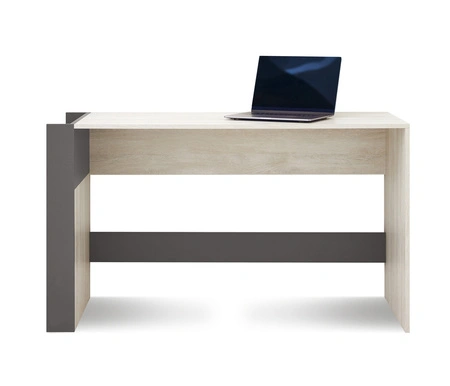 Schreibtisch Remona 130 cm Eiche wilton weiß / anthrazit stilvoll und funktionell für das Büro, Arbeitszimmer oder Jugendzimmer