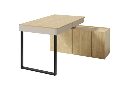 Möbelset Paguro sandbeige / Eiche geölt ideal für ein Jugendzimmer im trendigen Stil