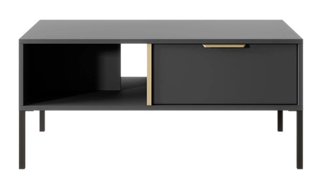 Golden Möbelset anthrazit modernes Design Schrankwand für Wohnzimmer oder Sitzungssaal Goldkante Griff