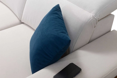 Kelly grey rechtes Ecksofa mit Schlaffunktion geflochtener Komfort und Funktionalität Eckseite mit Lattenrost abgeschlossen