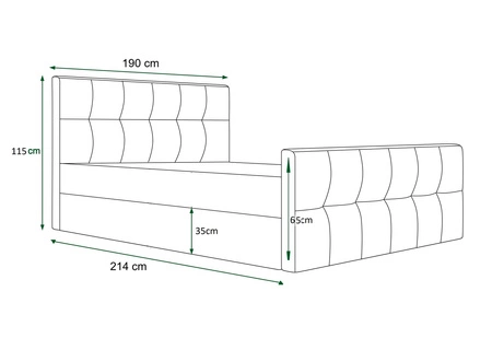 Polsterbett Viamao 180x200 kastanienbraun mit Container im modernen skandinavischen Stil mit gestepptem Kopfteil und Fußteil