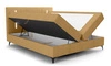 Boxspringbett Norco 140x200 gelb stilvolles Bett mit Bettzeug Lagerung Beleuchtung im Kopfteil fügt eine einzigartige Note