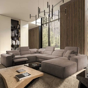 Ecksofa mit Schlaffunktion Viano VIII Lux hellbraun rechts Design-Ecksofa mit ausziehbarem Fußteil Bettzeug-Container