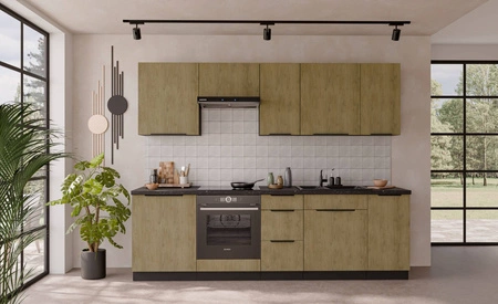 Küchenschrank Crotone 60 D 1F BB schrank mit Regal Metallkante Griff feuchtigkeits- und beschädigungsbeständig Schrank