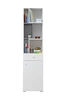 Epsilon Bücherregal 45 cm weiß / Beton ideal für Jugendzimmer stilvolle und funktionale Bücherregal mit Schublade