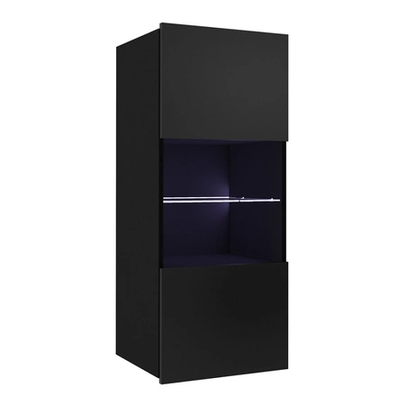 Hängeschrank Apulia weiß glänzend/schwarz glänzend Außergewöhnlich stilvoller Hängeschrank mit schlichten Möbelstücken, die sich in jede Einrichtung einfügen