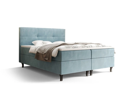 Boxspringbett Melba 180x200 türkis Bett im modernen skandinavischen Stil mit markantem Kopfteil