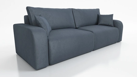 Sofa Fiesta dunkelgrau funktionelles Wohnzimmersofa mit Bettzeugablage elegantes Design Plüschstoff