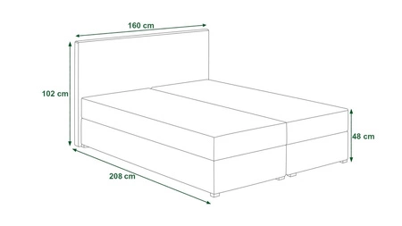 Boxspringbett Fargo 160x200 schwarz im modernen skandinavischen Stil mit markantem Kopfteil