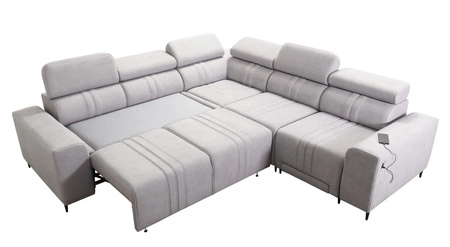 Ecksofa mit Schlaffunktion Castel III Lux graphit rechte Ecke äußerst bequemes Ecksofa für das Wohnzimmer mit ausziehbarer Fußstütze