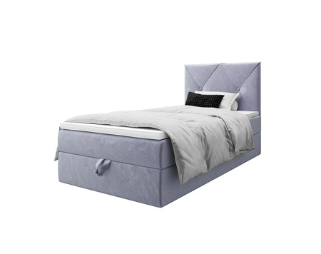 Boxspringbett Arvada 120x200 hellblau im modernen skandinavischen Stil mit gepolstertem Kopfteil Bett mit Staukasten