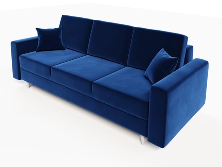 Sofa Kent Marineblaue mit Schlaffunktion im traditionellen und skandinavischen Stil passt perfekt in jede Einrichtung und verleiht dem Raum Finesse und Charakter