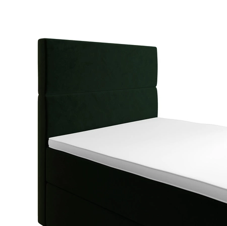 Boxspringbett Bing 90x200 flaschengrün im modernen skandinavischen Stil mit gepolstertem Kopfteil Bett mit Staukasten