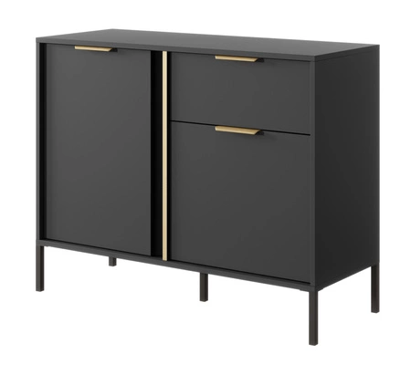 Kommode Golden 103 cm anthrazit modernes Design Goldrandgriff verleiht Eleganz ideale Kommode für modernes Interieur